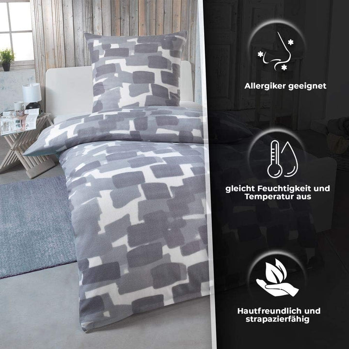 DreamHome Warme Winter Microfaser Thermo Fleece Bettwäsche 135x200 155x220 200x200 Moderne, Grösse:2