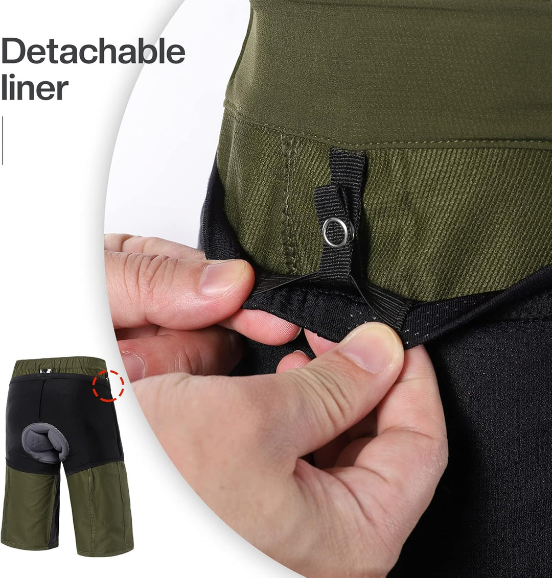 BERGRISAR MTB Hose Fahrradhose Herren Mountainbike Hose Kurz Baggy Radlerhose Radhose mit Atmungsakt