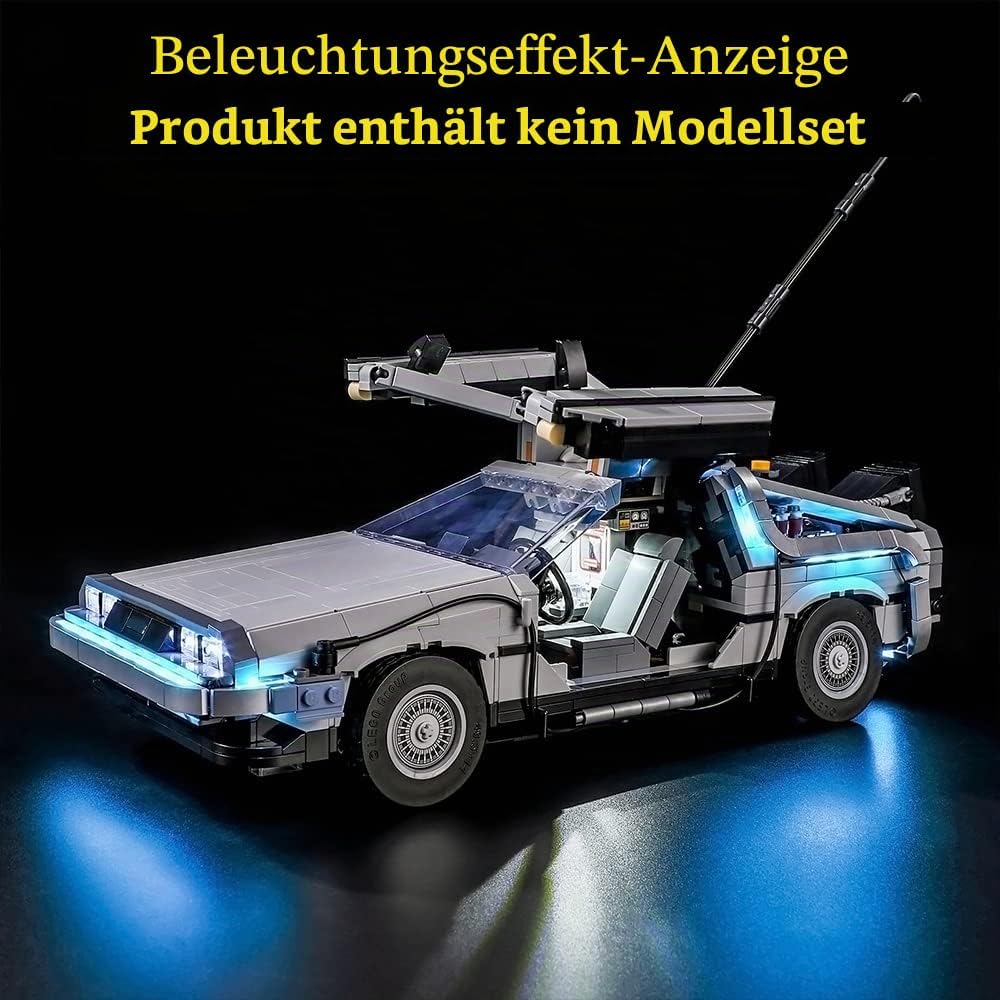 GEAMENT LED Licht-Set Kompatibel mit Lego Back to The Future - Beleuchtungsset für Creator 10300 Bau