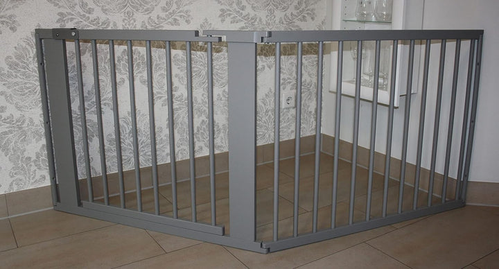 Schutzgitter Absperrgitter Türgitter Treppenschutzgitter 117 bis 363 cm grau (183cm), 183cm