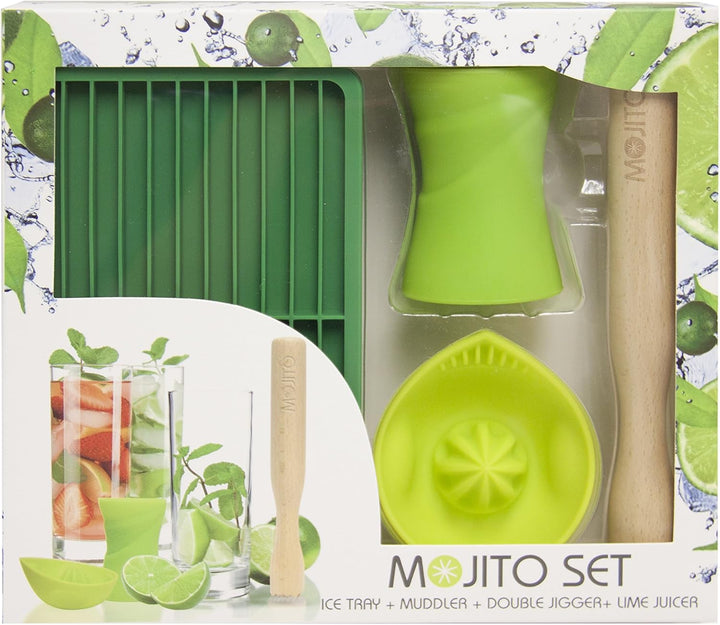 Bar Amigos Mojito Kit Cocktail Set Limetten-Zitruspresse 30/45ml Doppeljigger Stössel aus Eiszerklei
