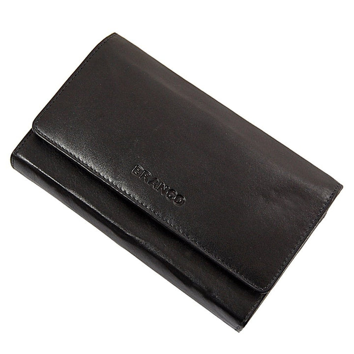 Branco Damen Leder Geldbörse 17 cm lang, Portemonnaie aus Rindleder 6 Farben, Geldbeutel mit 6 Kredi