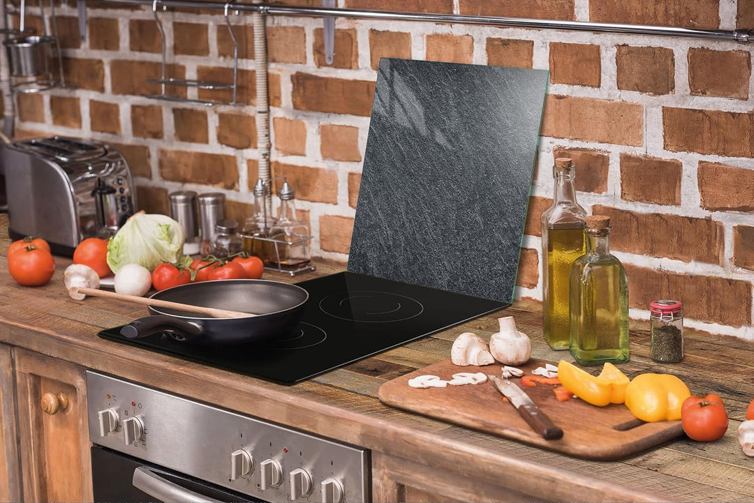 DarHaus Herdabdeckplatte einteilig 45x52 cm Ceranfeld Abdeckung Glas Spritzschutz Abdeckplatte Glasp