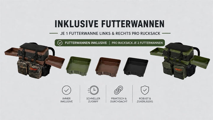 Sitzkiepe Angelbox mit 4 Tackleboxen &amp; Sitzpolster Schwarz