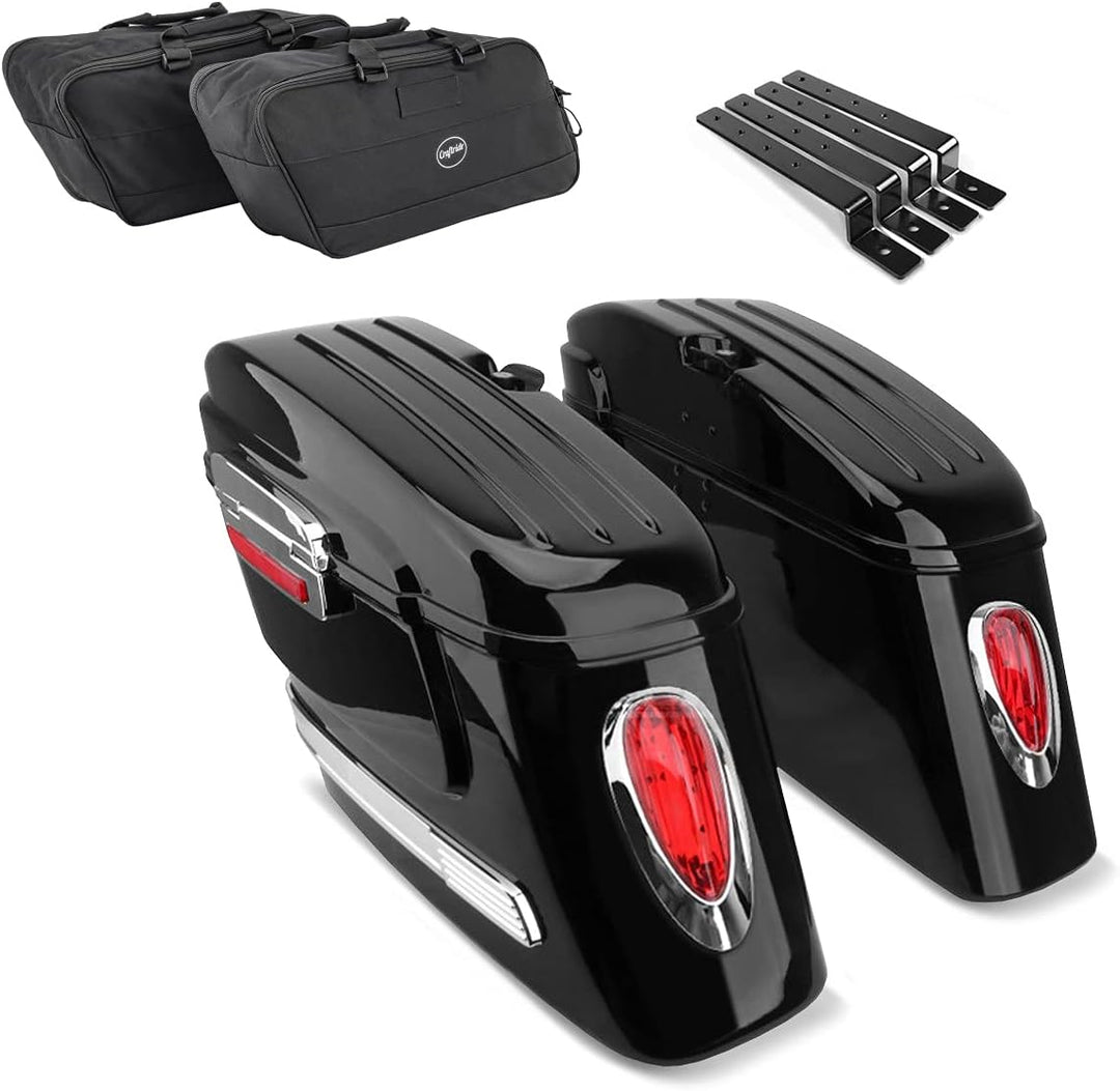 Set Koffer für Chopper Bagger Satteltaschen mit Innentaschen Craftride SC7