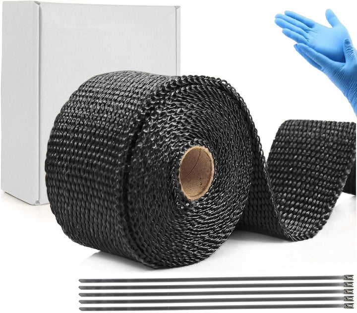 Yosugi 10M Hitzeschutzband Auspuff Dichtband Hitzeschutz mit 5 Kabelbinder Stainless Steel Cable Tie