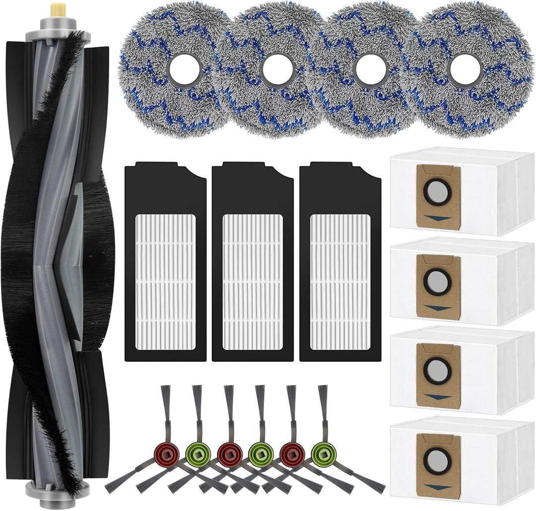 Ersatz-Zubehör-Set für Ecovacs Deebot X1 Turbo/Omni-Roboter-Staubsaugerteile, 1 Hauptbürste, 6 Seite