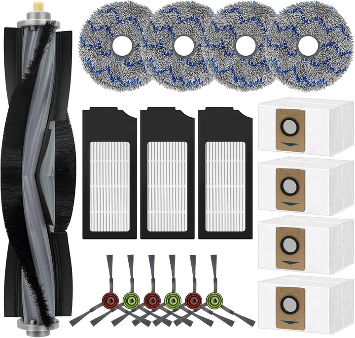 Ersatz-Zubehör-Set für Ecovacs Deebot X1 Turbo/Omni-Roboter-Staubsaugerteile, 1 Hauptbürste, 6 Seite