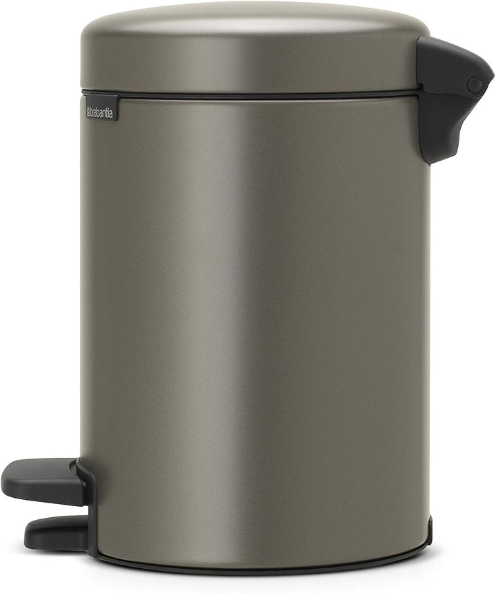 Brabantia Treteimer 3L, mit Inneneimer aus Kunststoff, stahl, Platinum 3 Liter Platinum, 3 Liter Pla