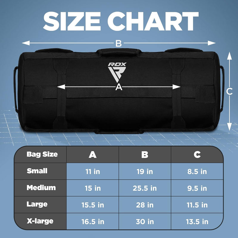 RDX Gewichtete Sporttasche für Krafttraining, Gewichtssack mit 8 Griffe, Gewicht Sandbag ungefüllten
