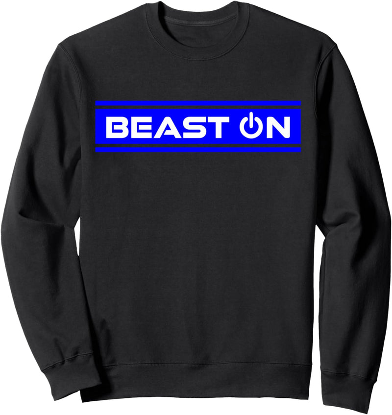 Beast ON Blau Gym Fitness Workout Gym Spruch Motivation Blau Sweatshirt