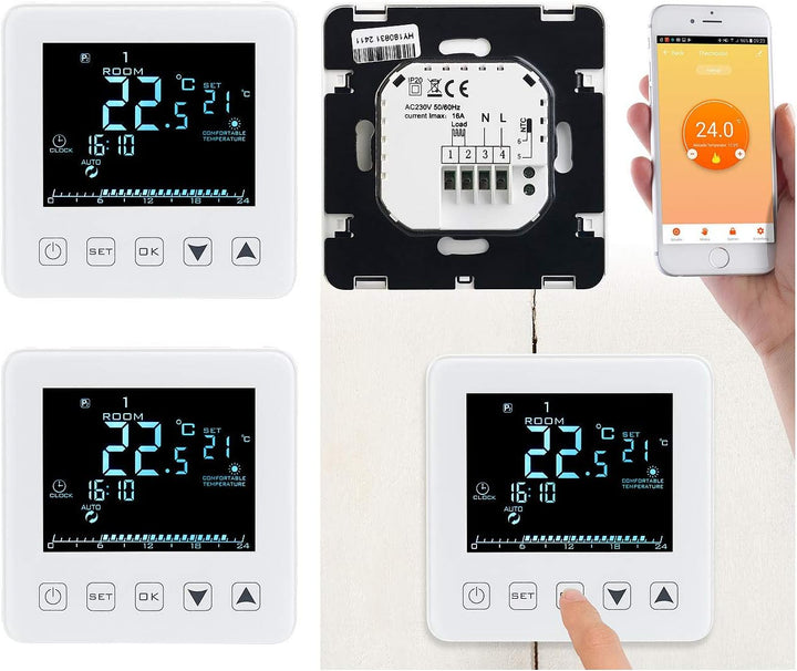 revolt Smart Home Thermostat: 2er-Set WLAN-Thermostate für Fussbodenheizungen, für Siri, Alexa & GA