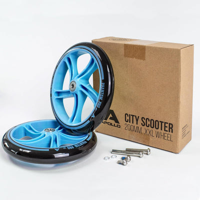 Apollo City Scooter 200mm Ersatzräderset - Pro Wheels mit ABEC 7 Kugellager, Roller Rad Ersatz-Räder
