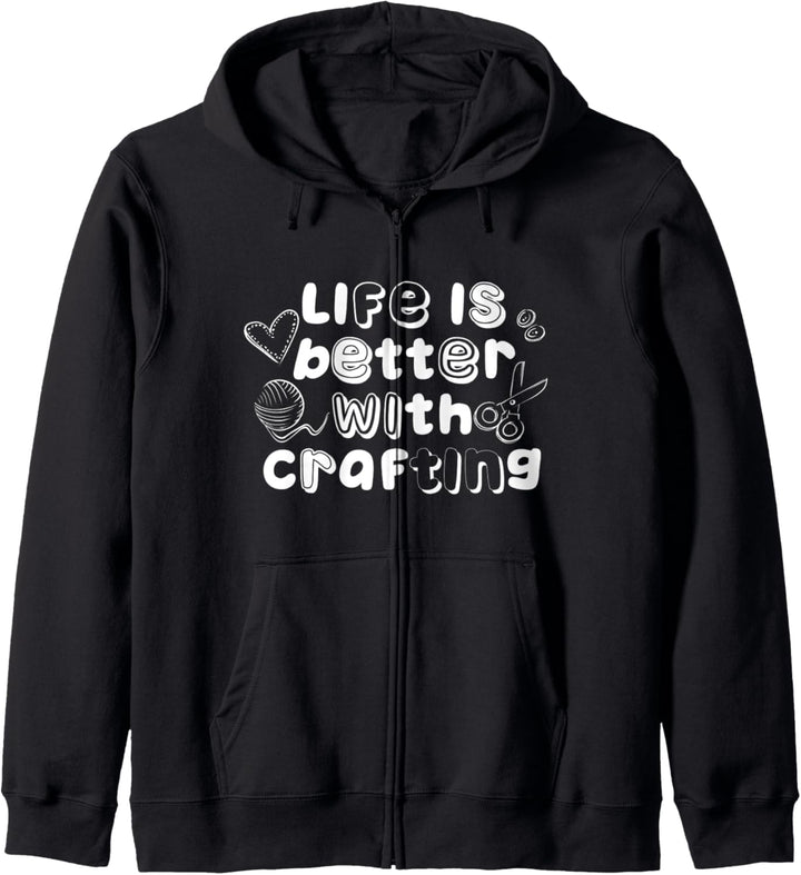 Leben mit Crafting Hobby Crafter Nadelarbeit Kapuzenjacke
