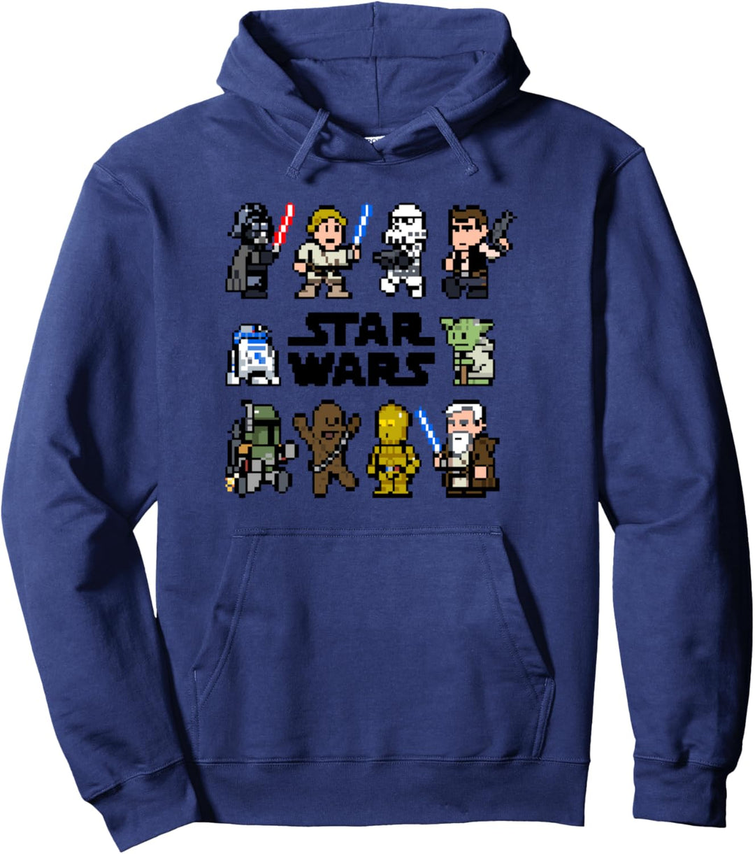 Star Wars Group Shot 8-Bit Classic Characters Pullover Hoodie