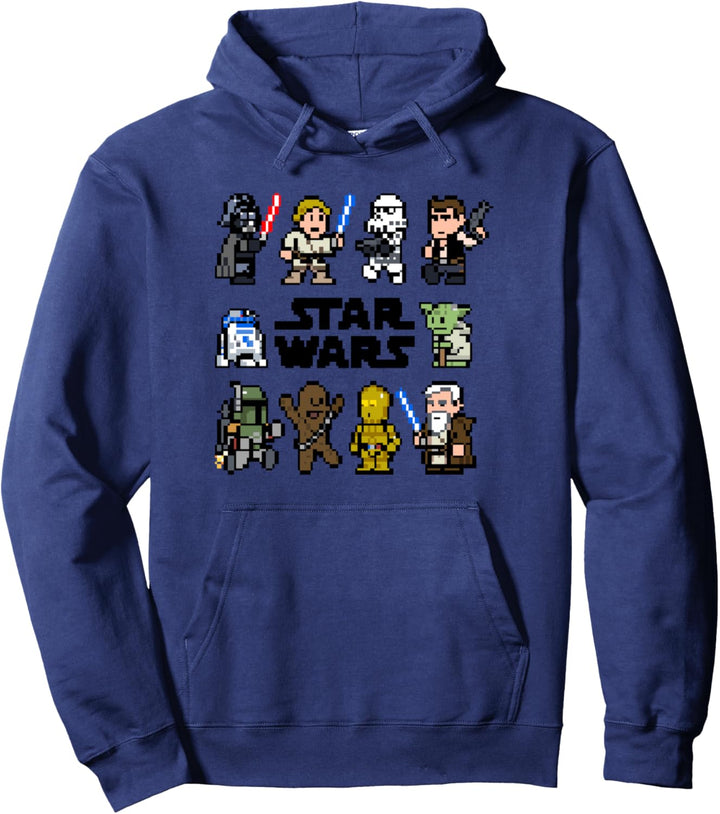 Star Wars Group Shot 8-Bit Classic Characters Pullover Hoodie