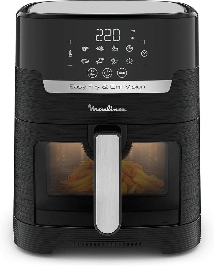 Moulinex Easy Fry & Grill Vision 4,5 L Luftfritteuse und Grill mit Fenster, energiesparend 70%, Schn