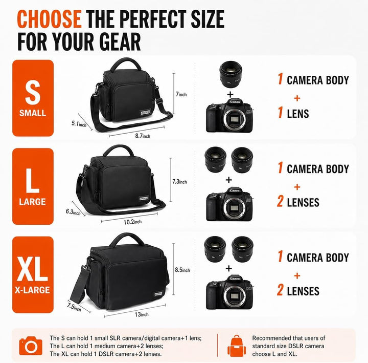 CADeN Kameratasche Wasserdicht fototasche Sling Umhängetasche für spiegelreflexkameras 1 DSLR SLR Ca