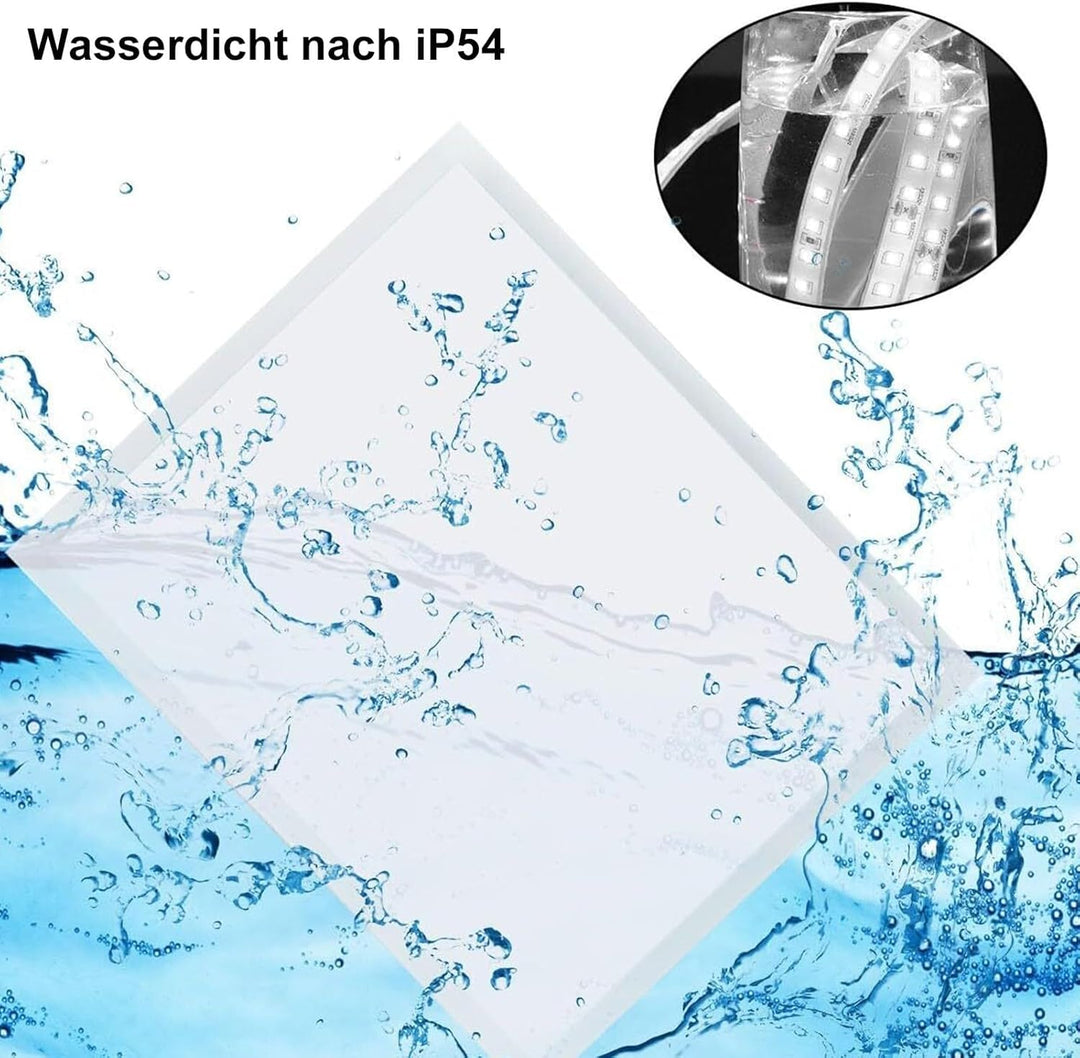 LED Badspiegel mit Beleuchtung, Spiegel mit Licht fürs Bad mit Stecker, Touch-Schalter und Beschlagf