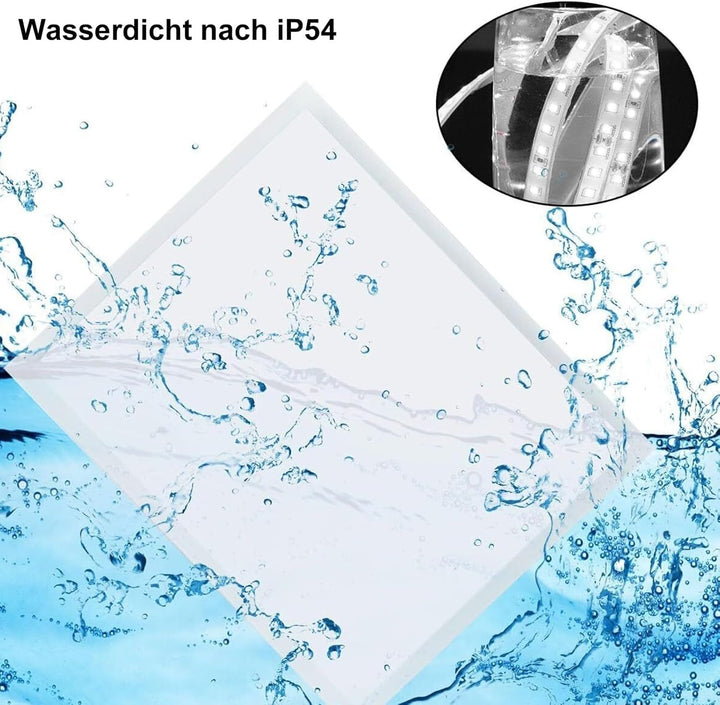 LED Badspiegel mit Beleuchtung, Spiegel mit Licht fürs Bad mit Stecker, Touch-Schalter und Beschlagf