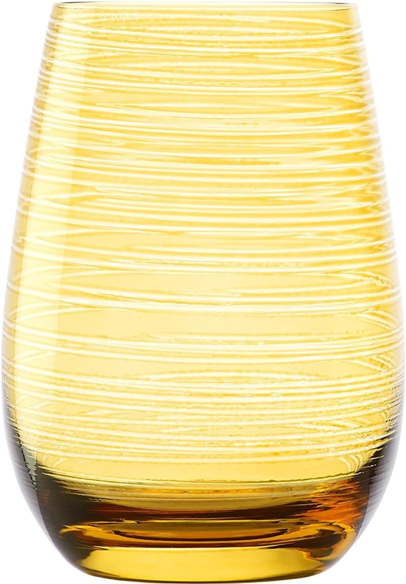 Stölzle Lausitz Gläser TWISTER 465 ml Bernstein I Trinkgläser 6er Set I Gläser-Set spülmaschinenfest