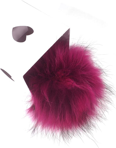 FISH IN THE SEA Premium Echtfell Bommel 17-19cm Fellbommel mit Druckknopf in leicht zum Anbringen Ma
