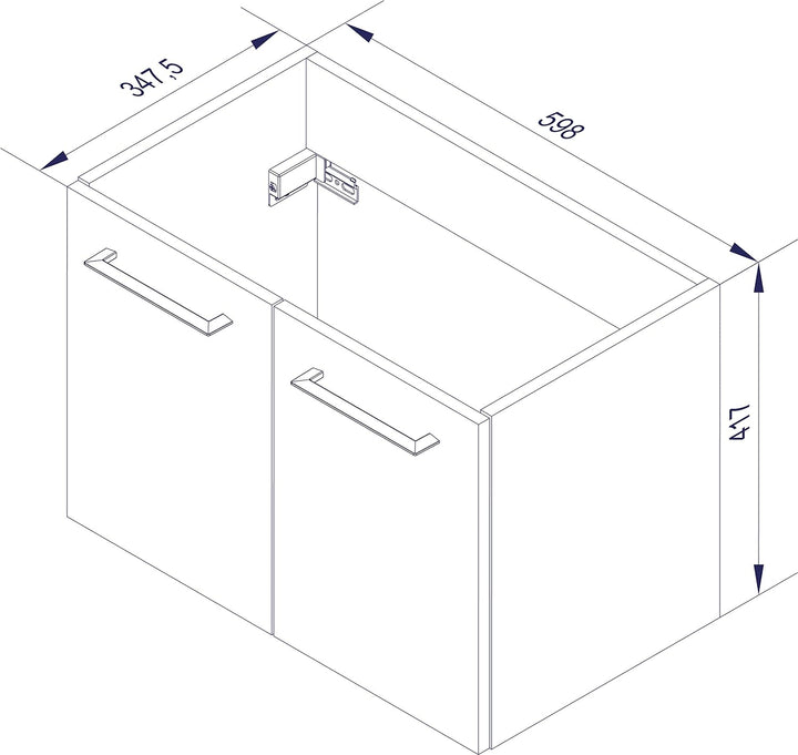 FACKELMANN Waschtischunterschrank Lima/Badschrank mit Soft-Close-System/Masse (B x H x T): ca. 60 x