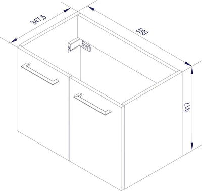 FACKELMANN Waschtischunterschrank Lima/Badschrank mit Soft-Close-System/Masse (B x H x T): ca. 60 x