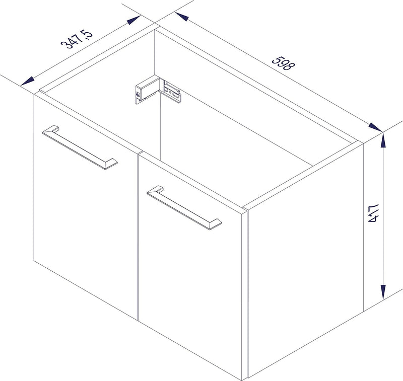 FACKELMANN Waschtischunterschrank Lima/Badschrank mit Soft-Close-System/Masse (B x H x T): ca. 60 x