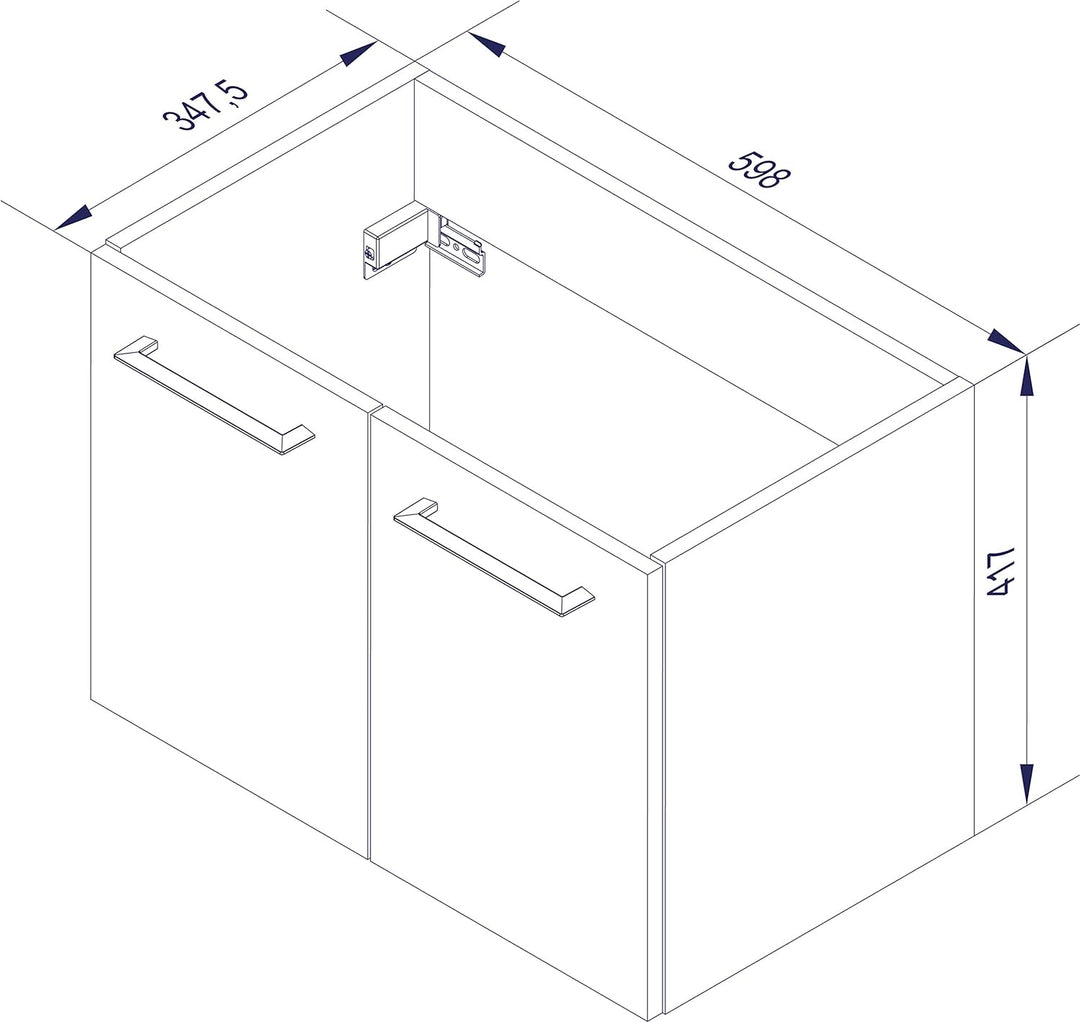FACKELMANN Waschtischunterschrank Lima/Badschrank mit Soft-Close-System/Masse (B x H x T): ca. 60 x