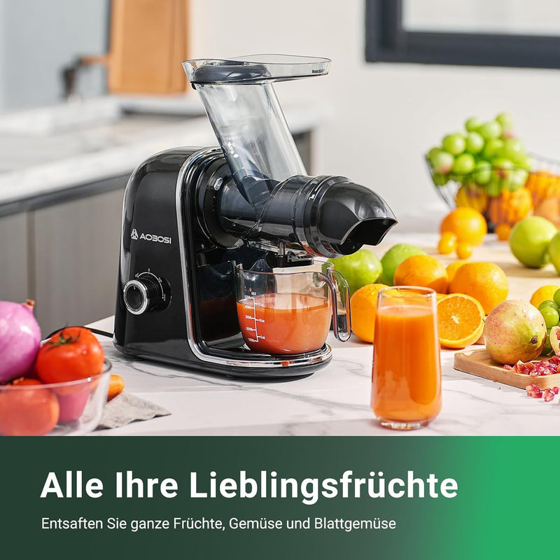 Entsafter AOBOSI-Slow juicer mit 2 Geschwindigkeitsstufen-Entsafter gemüse und obst mit 8 stufiger S