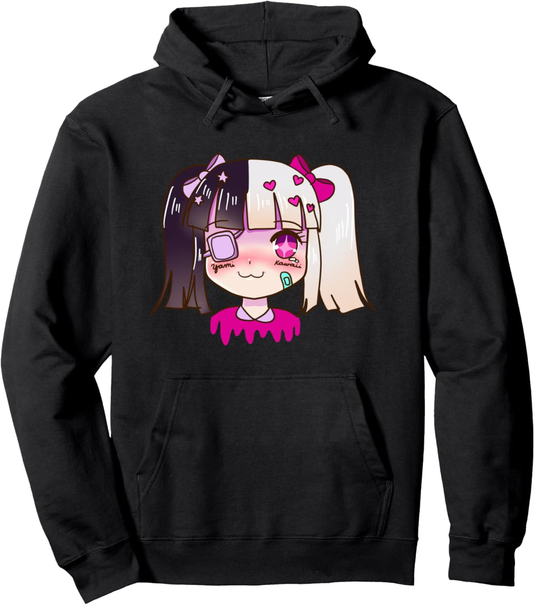 Sad Anime Girl Pastel Goth Yami Kawaii Pullover Hoodie