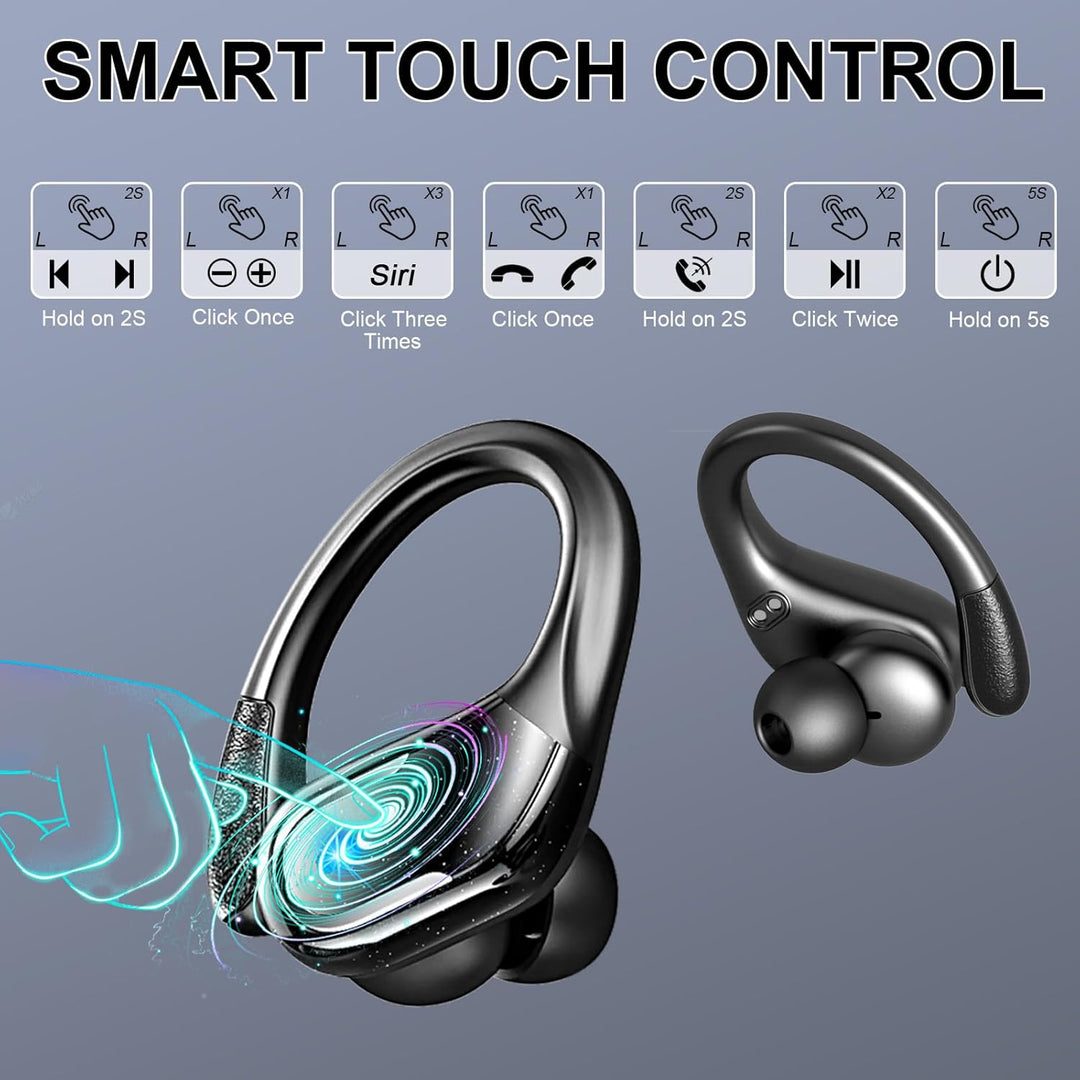 Bluetooth Kopfhörer Sport, 75Std 2025 Kopfhörer Kabellos Bluetooth 5.4, 3D Stereo Tiefer Bass IP-X8