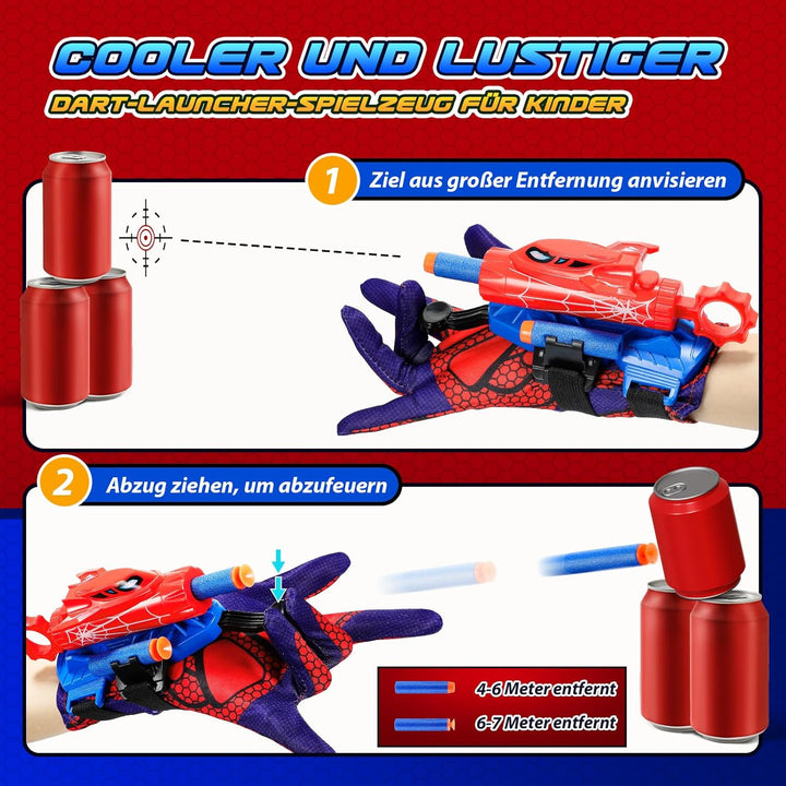 Braxel Spielzeug ab 4-12 Jahre Jungen, 2 Set Netzwerfer Launcher Handschuhe Kinder Geschenk Junge 5