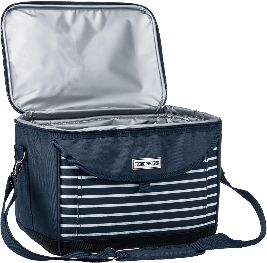 anndora Picknick Kühltasche 22 Liter - Kühltasche mit integriertem Becherhalter - inkl. 2 anndora Kü