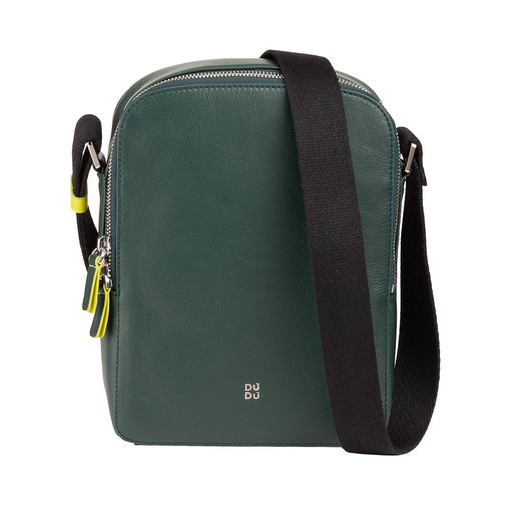 DUDU Herren-Handtasche aus echtem Leder, verstellbare Umhängetasche, kleines kompaktes Design, mehre