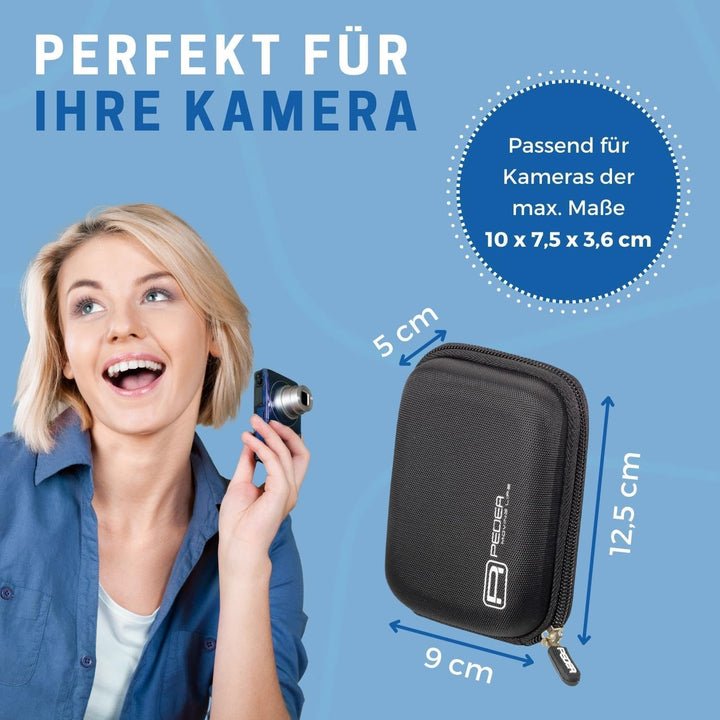 PEDEA Hardcase Kameratasche für Canon Ixus 132, 140, 155, 170, 180, 190, 255 HS / Canon PowerShot A3