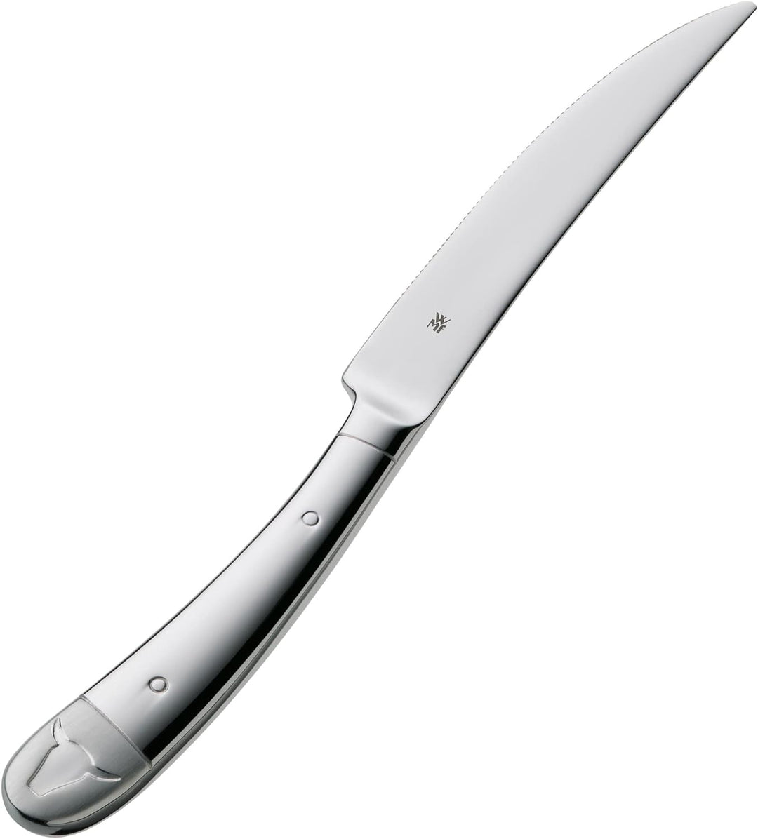 WMF Steakmesser Set 6-teilig, Pizzamesser, Cromargan Edelstahl poliert, Wellenschliff, spülmaschinen