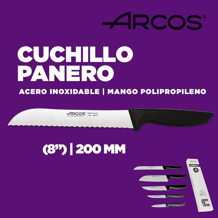 Arcos Professionelles Küchenmesser-Set | Professionelle Küchenmesser | Edelstahlmesser mit schwarzem