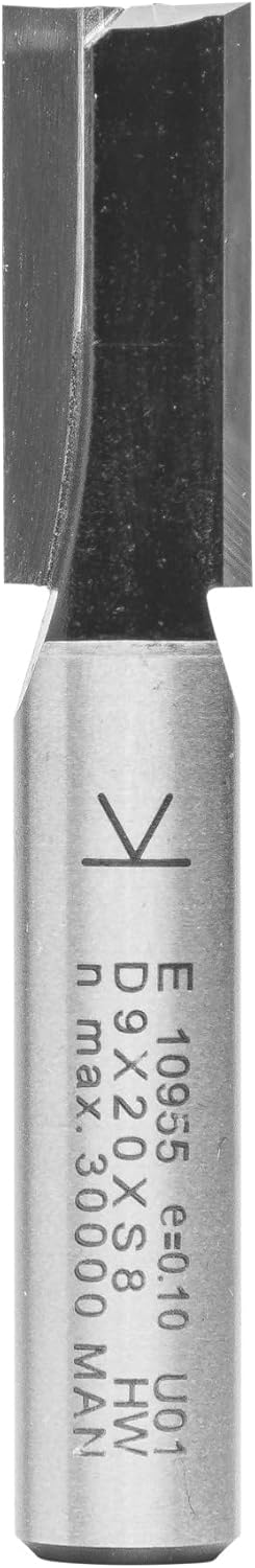 ENT 10955 Nutfräser HW, Schaft (S) 8 mm, Durchmesser (D) 9 mm, NL 20 mm, SL 32 mm, GL 55 mm, mit Har