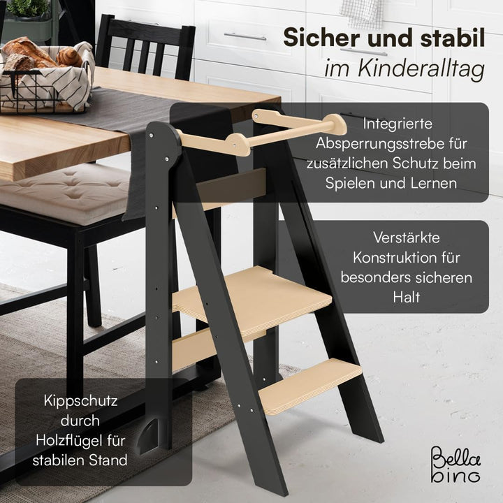 Bellabino Tay Lernturm ab 1 Jahr – Learning Tower 2-Fach höhenverstellbar & klappbar – Lernstuhl in
