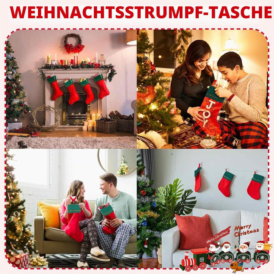 Nikolausstrumpf,Nikolausstiefel Personalisiert,Nikolausstiefel Rot,12 Stück Nikolausstiefel Zum Befü