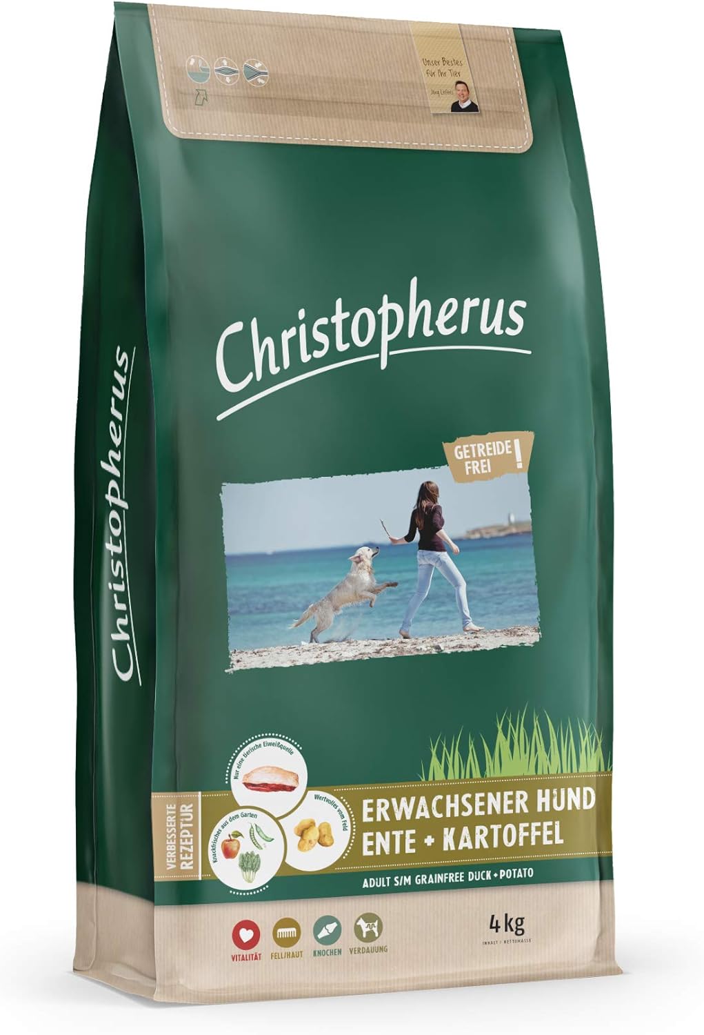Christopherus Grainfree, Vollnahrung für den ausgewachsenen Hund mit normaler Aktivität, Trockenfutt