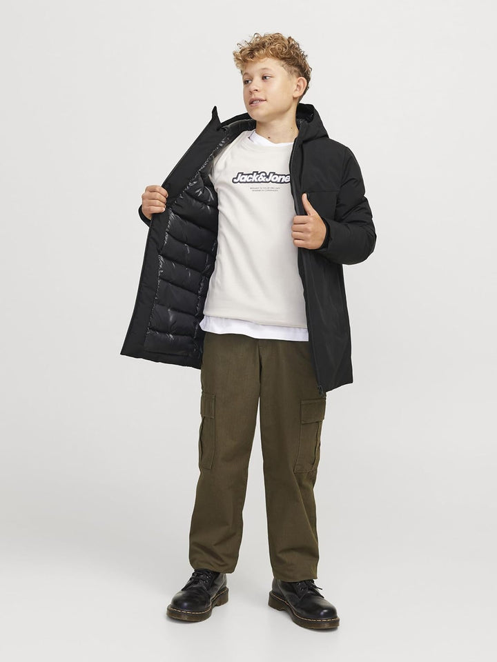 JACK & JONES Male Parka Parka 164 Schwarz, 164 Schwarz