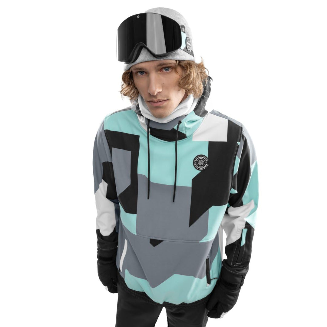 SIROKO W1 Ski- & Snowboardjacke Herren Wasserdicht Wärmeschutz Fronttasche Wintersport XXS Türkis/Gr