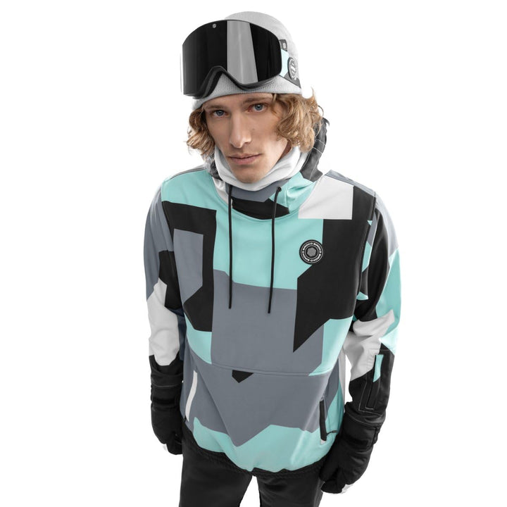 SIROKO W1 Ski- & Snowboardjacke Herren Wasserdicht Wärmeschutz Fronttasche Wintersport XXS Türkis/Gr