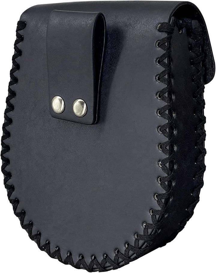Nordische geprägte Gürteltasche, mittelalterliche Kunstledertasche, Schwarze Wikinger-Renaissance-Mü