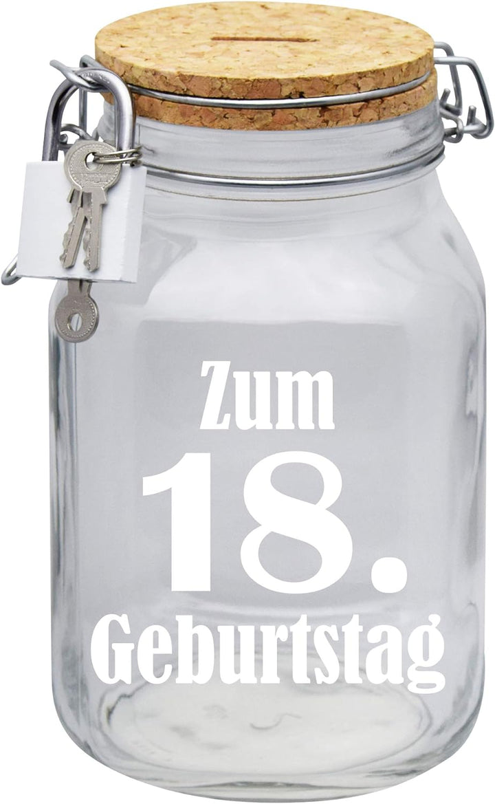 Spardose Zum 18. Geburtstag Geld Geschenk Idee Transparent XL
