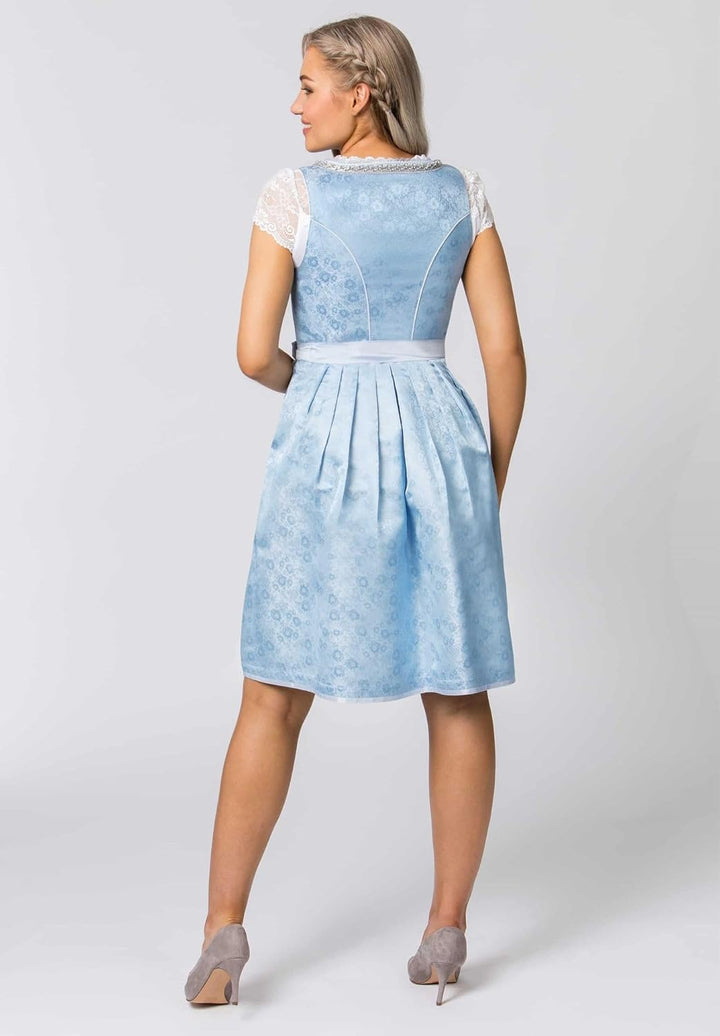 Stockerpoint Damen Dirndl Maya Kleid für besondere Anlässe 40 Hellblau, 40 Hellblau