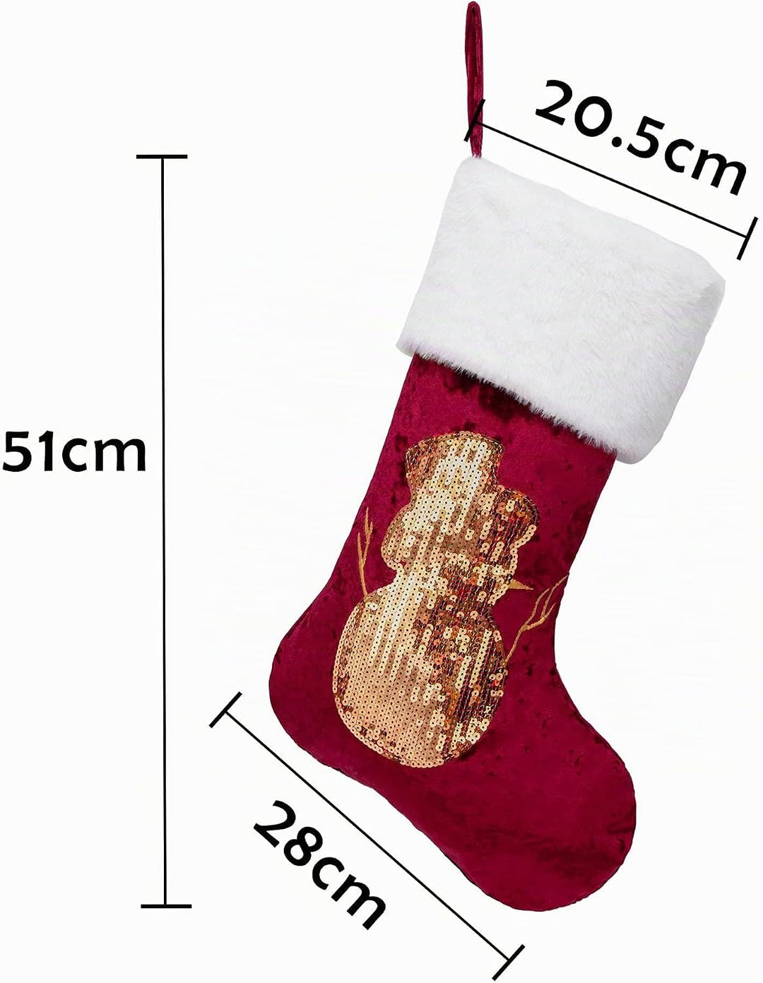 Beyond Your Thoughts Nikolausstrumpf Weihnachtsstrumpf zum Befüllen &amp; Aufhängen, Nikolaussocke Weihn